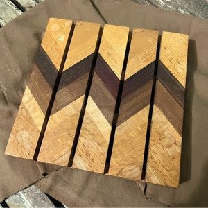 Wooden handmade Chevron trivet